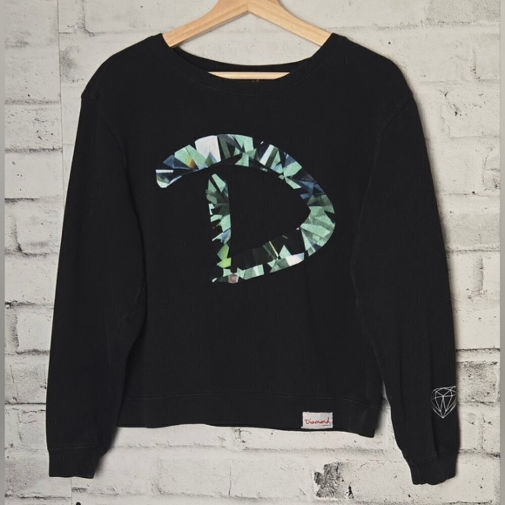 Retro Diamond Supply Co. Black Pullover Crewneck Sweatshirt